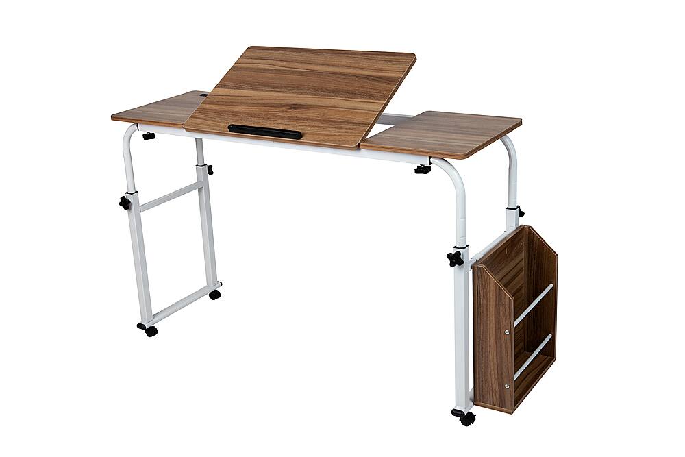 Best Buy Mind Reader Over Bed Desk with Adjustable Height Brown