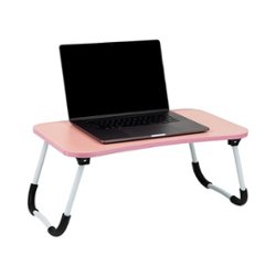 Mind Reader - Bed Tray, Lap Desk with Fold-Up Legs - Pink - Front_Zoom
