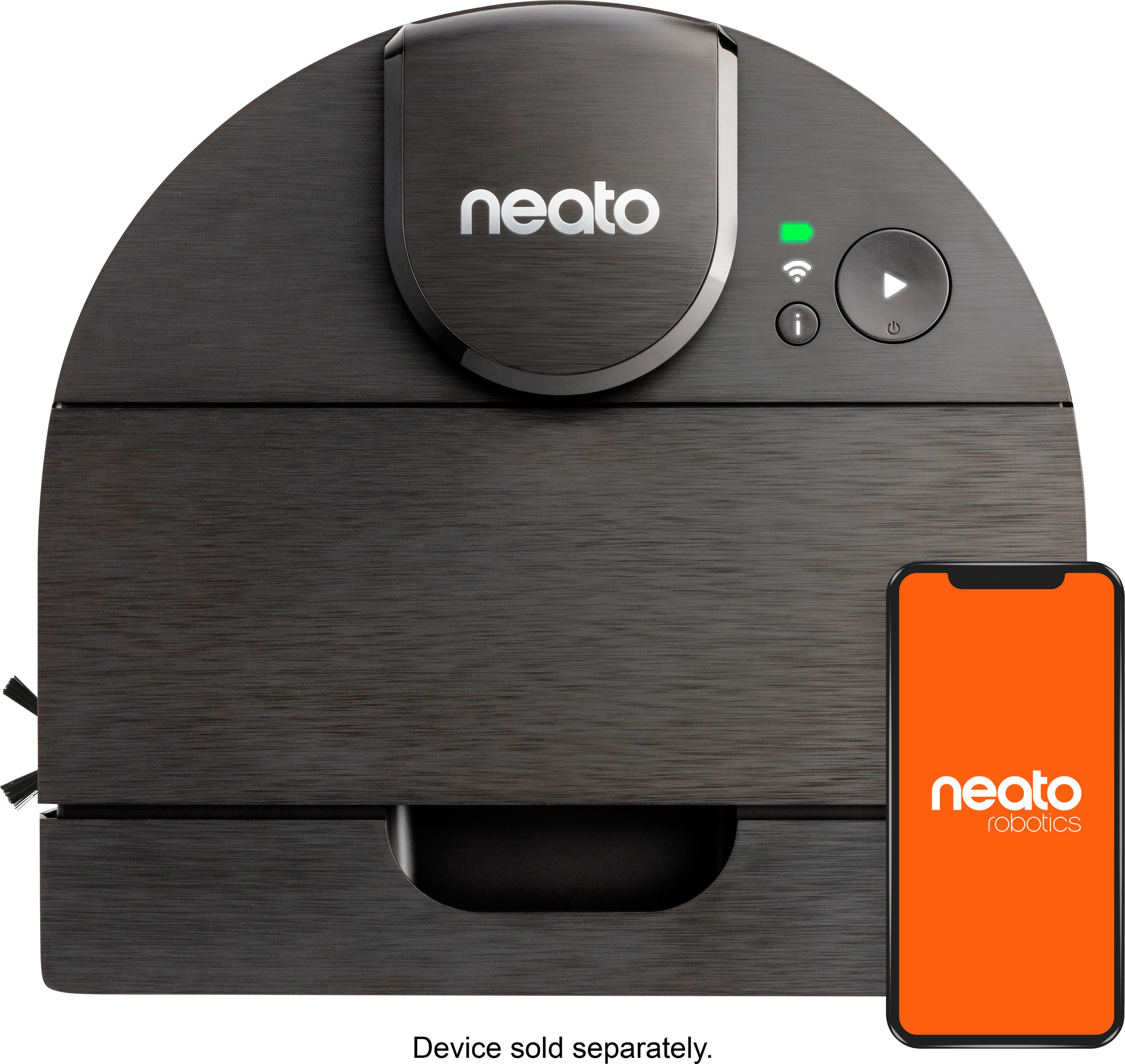 Angle View: Neato Robotics - D9 Intelligent Wi-Fi Connected Robot Vacuum - Black