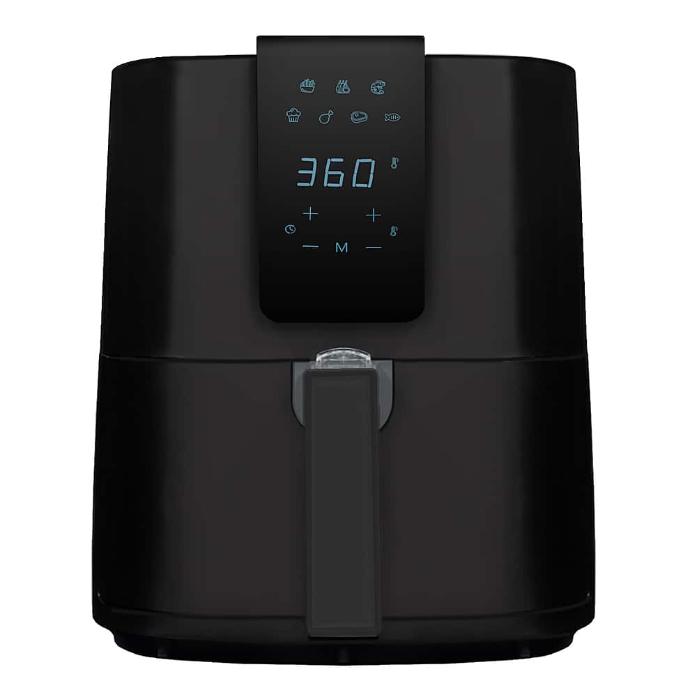 Angle. Emerald - 5.2L Digital Air Fryer - Black.