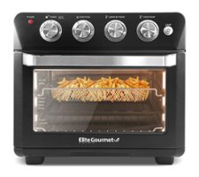 Elite Gourmet - 25L Air Fryer Oven - Black - Front_Zoom