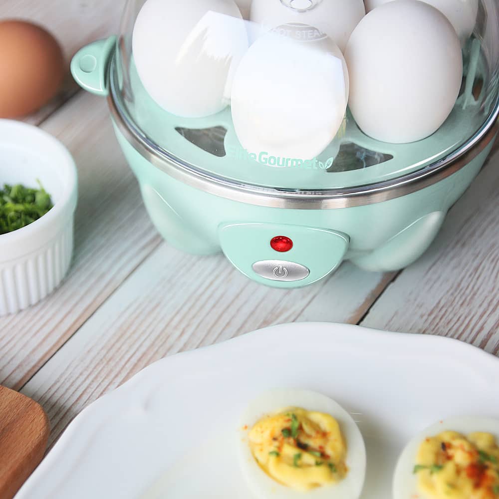 Alt View 13. Elite Gourmet - 7-Egg Automatic Egg Cooker - Mint Blue.