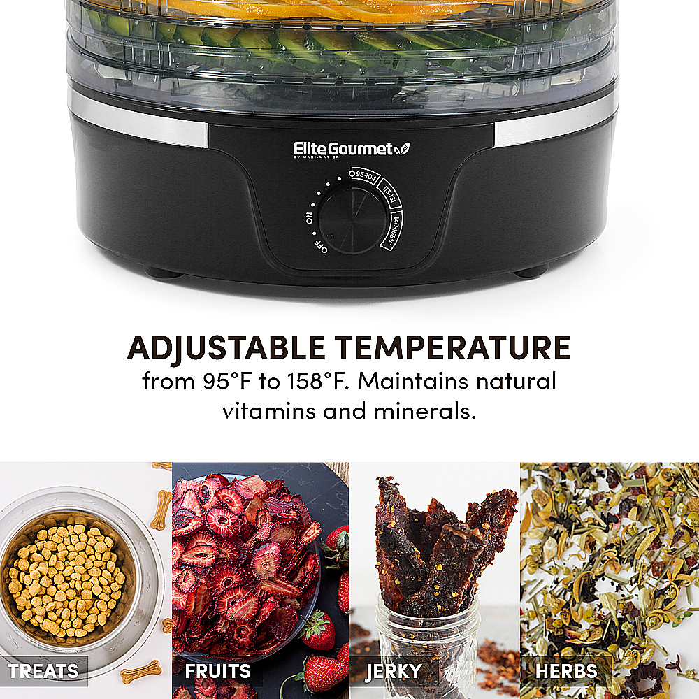 Gourmet 5-Tier Food Dehydrator Black EFD319 - Best Buy