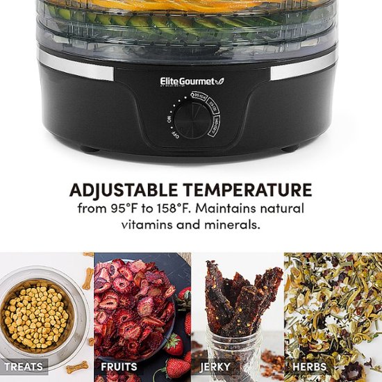 Best Buy: Elite Gourmet 5-Tier Food Dehydrator Black EFD319