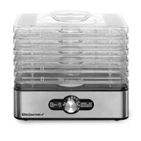 Elite Gourmet - 5-Stainless Steel Tray Food Dehydrator - Stainless Steel - Front_Zoom