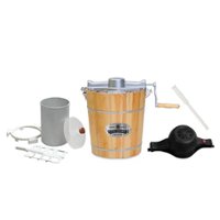 Elite Gourmet - 4Qt. Old Fashioned Pine Bucket Electric/Manual Ice Cream Maker - Pine - Angle_Zoom