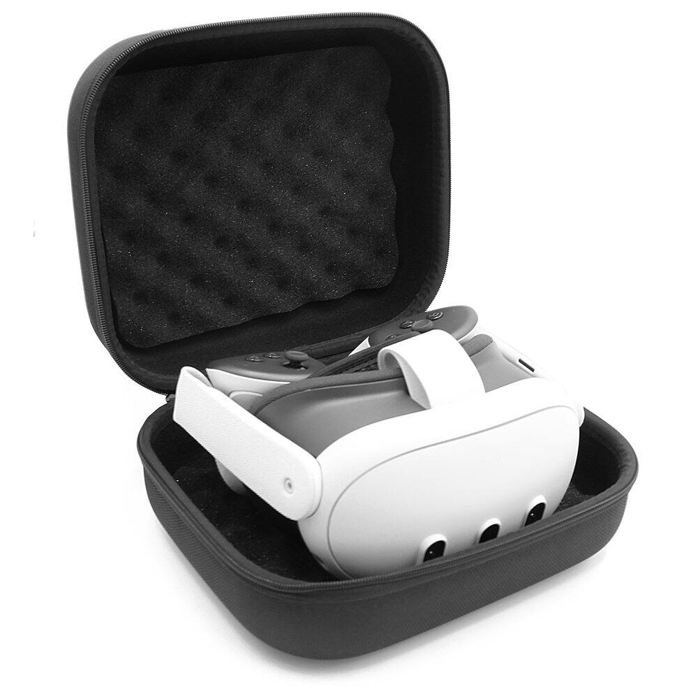 Front. CASEMATIX - Hardshell Protection Case for Meta Quest 3 and 2 VR Headsets - Black.