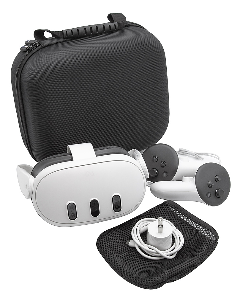 VR Headsets - Package Meta Quest 3 Breakthrough Mixed Reality 128GB White  and Carrying Case for Quest 3 Gray - Best Buy