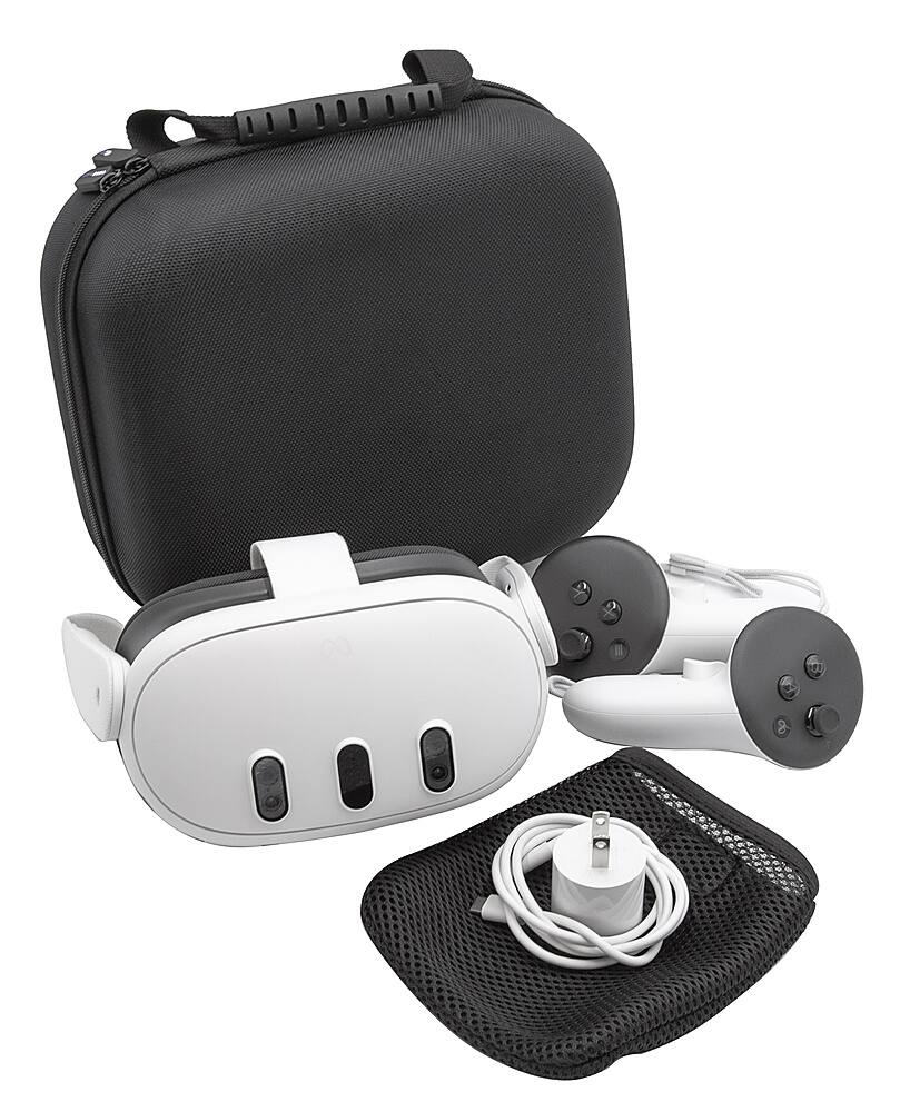 Alt View 11. CASEMATIX - Hardshell Protection Case for Meta Quest 3 and 2 VR Headsets - Black.