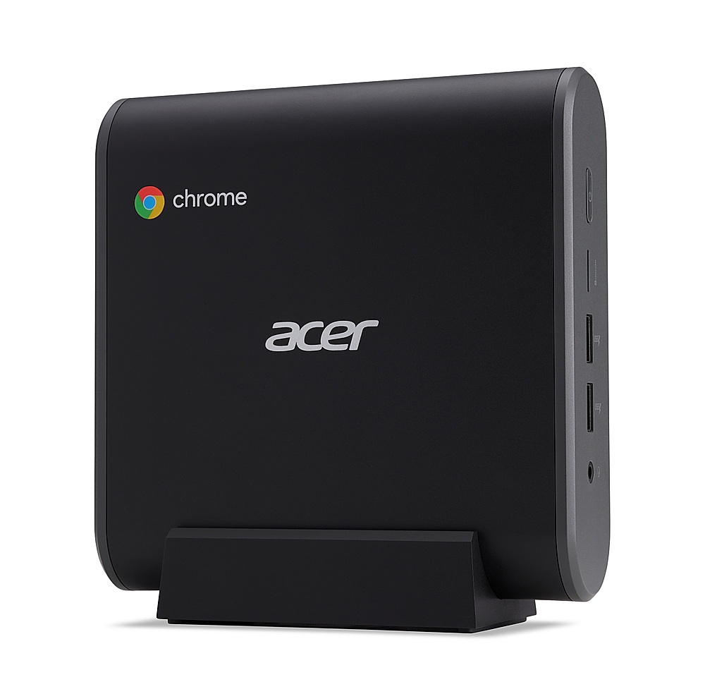 Angle View: Acer - Chromebox - Intel Celeron 3867U Processor - 4GB DDR4 - 32GB SSD - WiFi 5 - Chrome OS - Keyboard and Mouse Included - Black