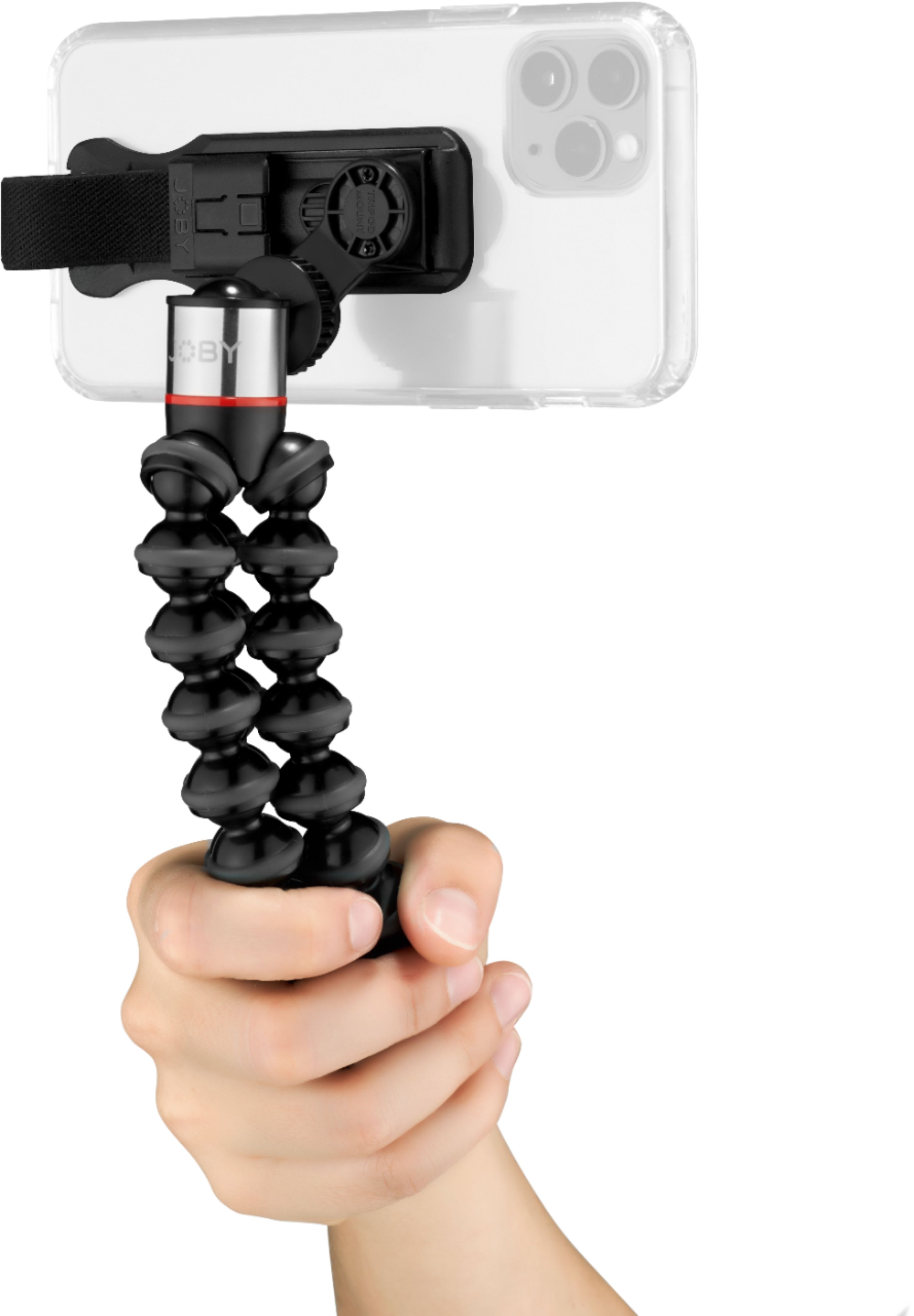 Left View: JOBY - Freehold Universal Kit Phone Case with Finger Loop Strap, Wrapping Arms, and 1/4" Tripod Adapter for most Phones