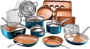 Gotham Steel - Non Stick Aluminum 20pc Turquoise Complete Cookware and Bakeware Set - Turquoise - Angle_Zoom