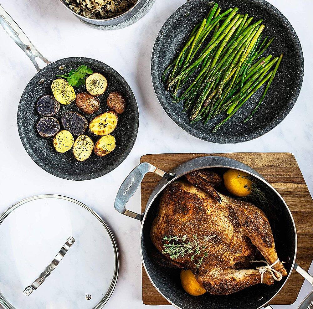 Alt View 14. Granitestone - Non Stick 10pc Cookware Set - Blue.