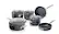 Left. Granitestone - Diamond Non Stick Stackmaster Stackable 10pc Cookware Set - Gray.