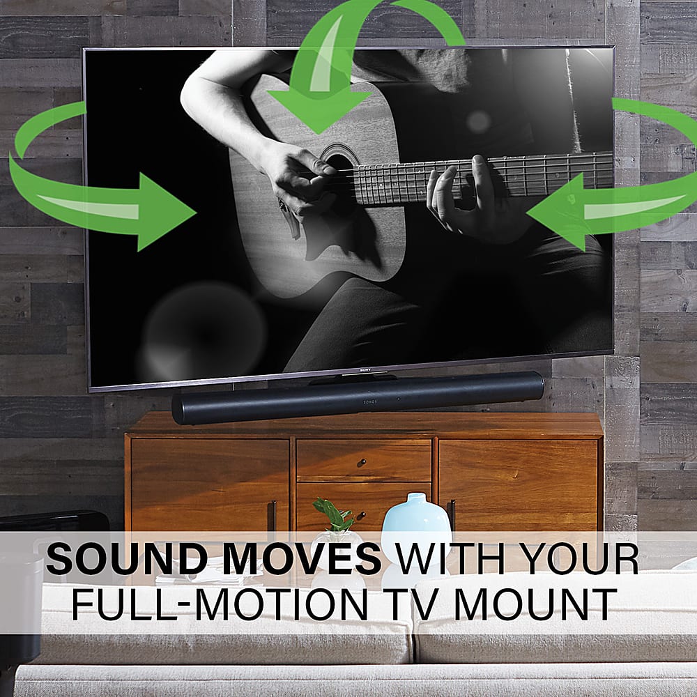 Alt View 13. Sanus - Sonos Arc Extendable Soundbar TV Mount - Compatible with TVs 50"-90" - Black.