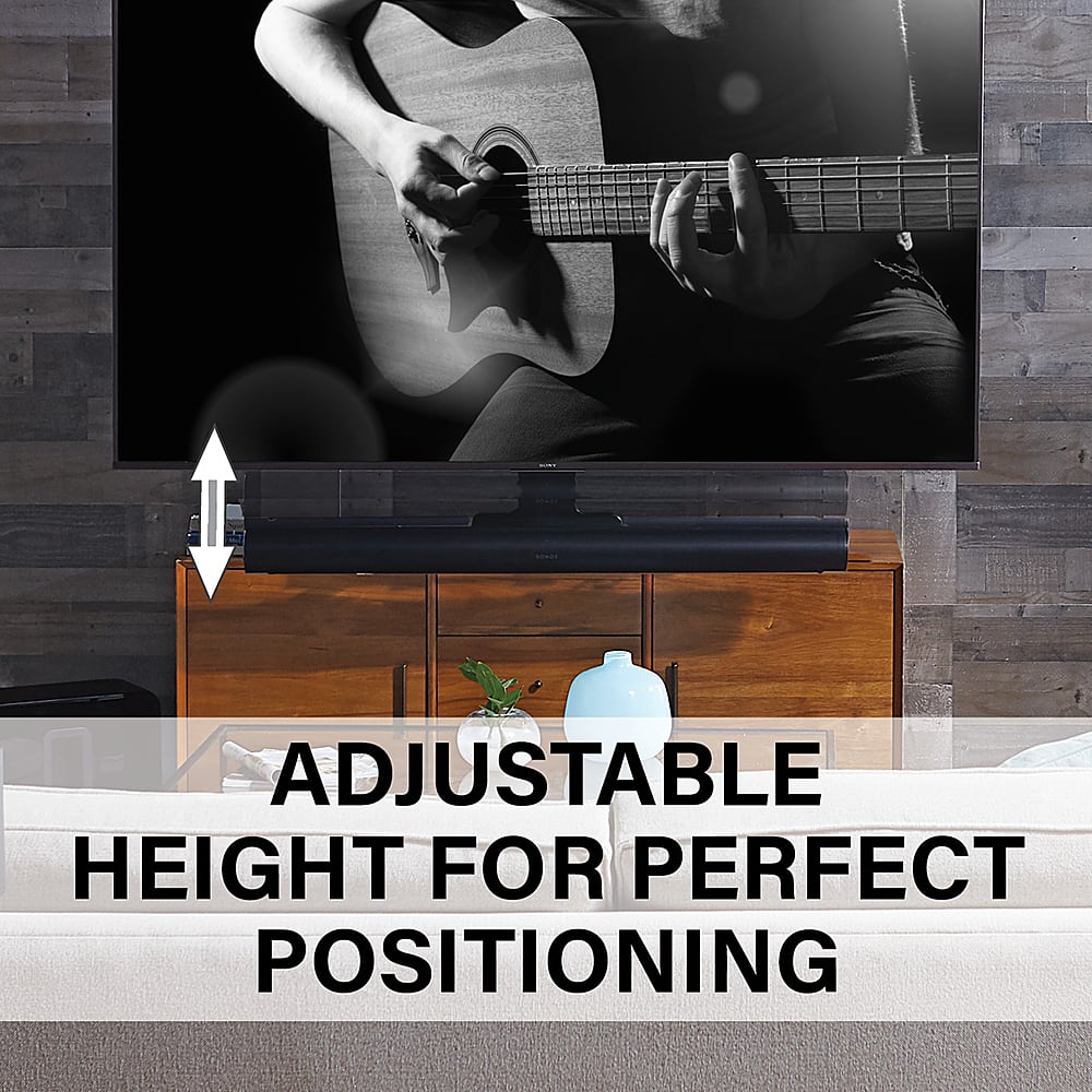 Alt View 16. Sanus - Sonos Arc Extendable Soundbar TV Mount - Compatible with TVs 50"-90" - Black.