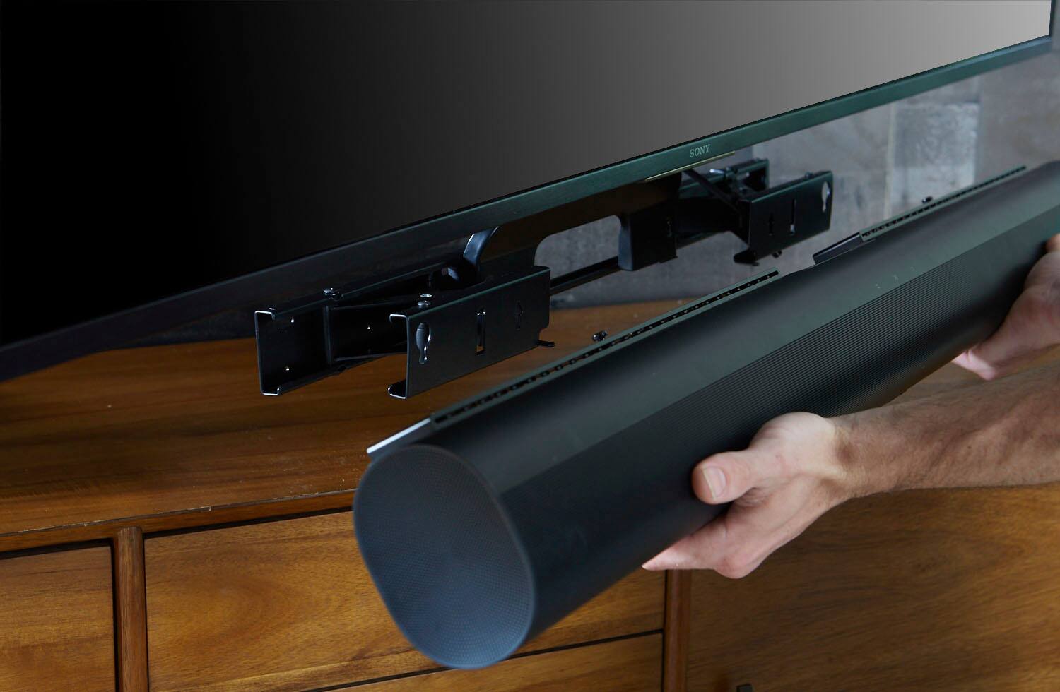 Alt View 19. Sanus - Sonos Arc Extendable Soundbar TV Mount - Compatible with TVs 50"-90" - Black.