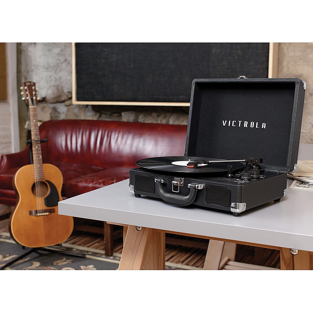 Alt View 14. Victrola - Journey+ Bluetooth Suitcase Record Player with Matching Record Stand - Black.