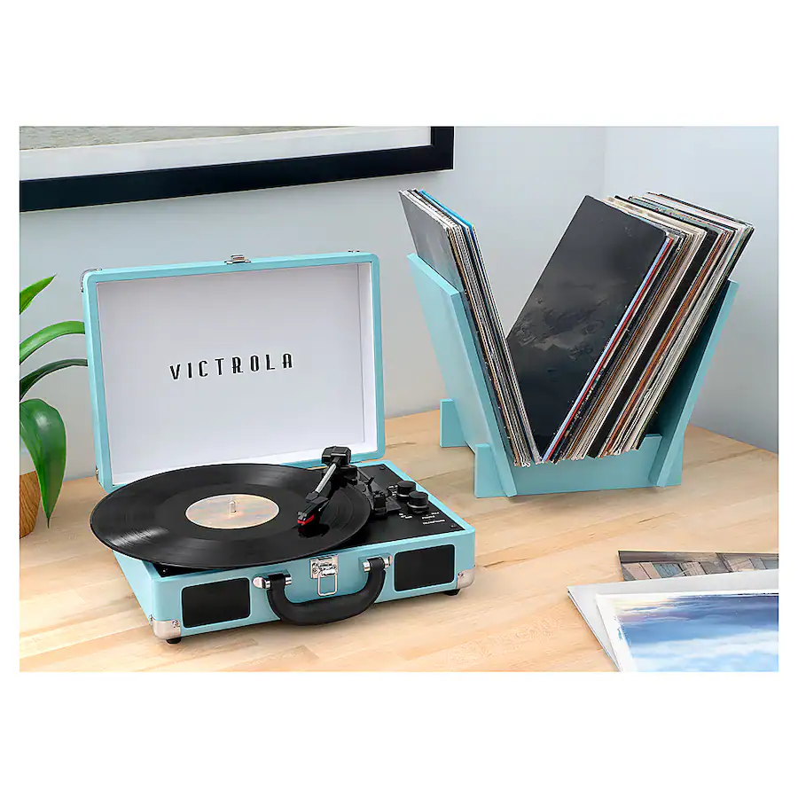 Victrola Journey+ Bluetooth Suitcase Record Player with Matching Record ...
