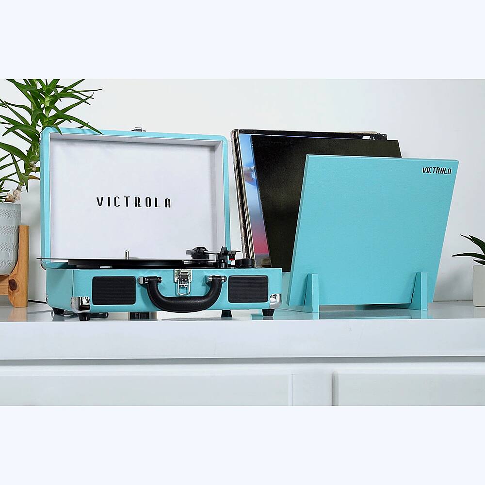 Alt View 15. Victrola - Journey+ Bluetooth Suitcase Record Player with Matching Record Stand - Teal.