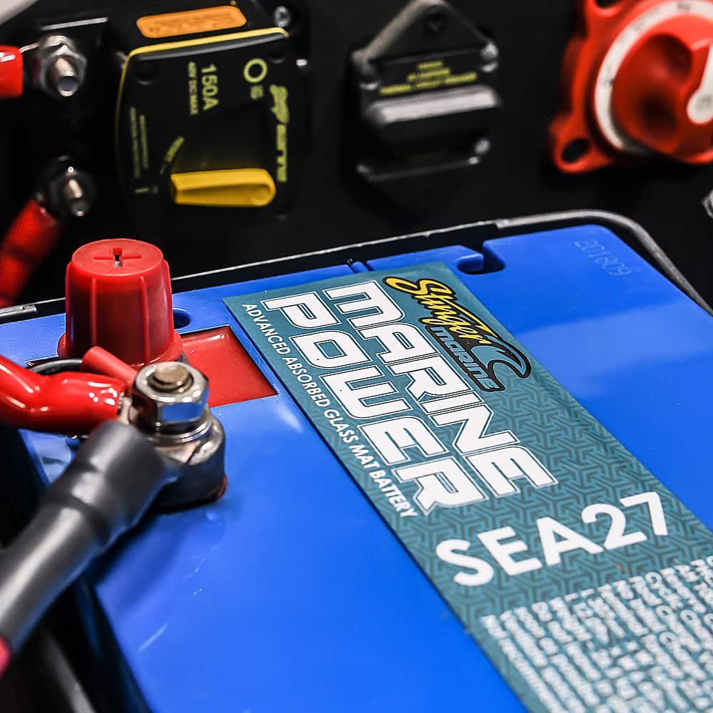 Alt View 11. Stinger - Group 27 4000W Marine Battery - Silver.