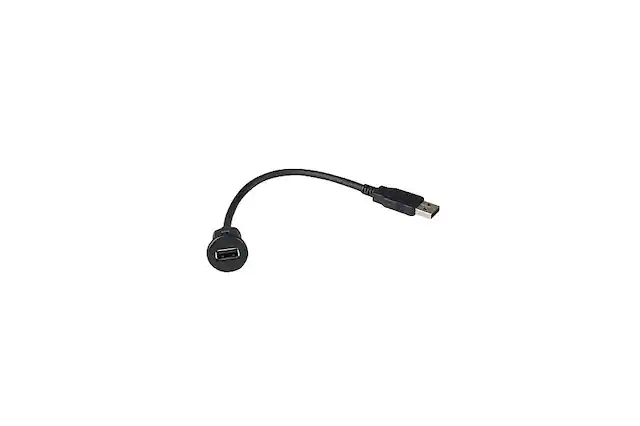 Front. PAC - Universal 12” Dash Mount USB Adapter - Black.