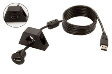 PAC - Universal 6’ Dash Mount USB Adapter - Black - Front_Zoom