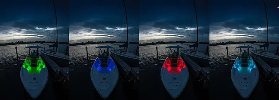 Alt View 22. Stinger - 6.5” 2-Way Marine Coaxial LED Illuminated Speakers with Poly Carbon Cones (Pair) - White.