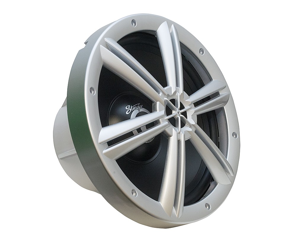 Angle View: Stinger - 12” 150W Single-Voice-Coil 4-Ohm Marine-Grade Subwoofer - Silver