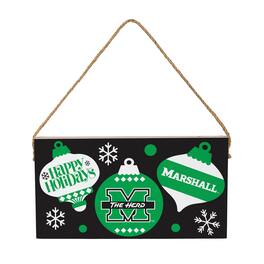 Evergreen Enterprises - Marshall Thundering Herd 6" x 11" Holiday Wood Wall Sign - Multicolor