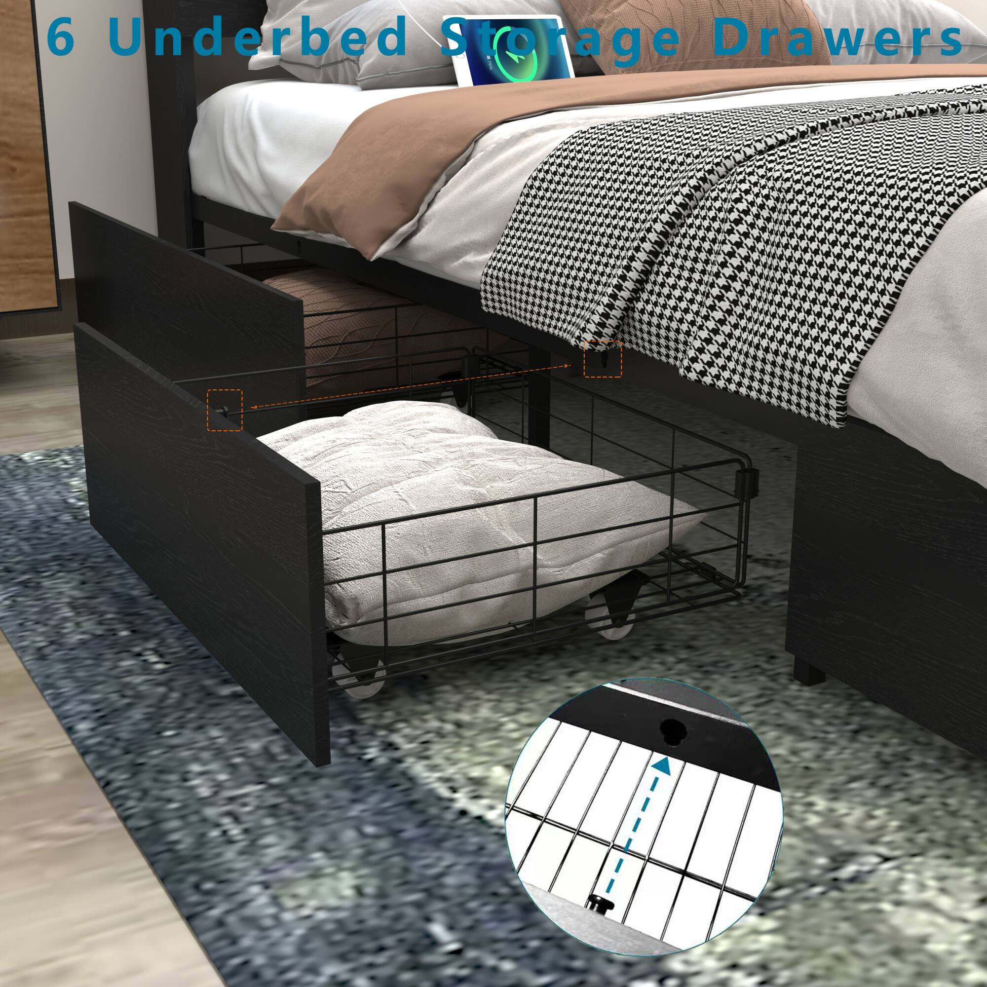 6 Underbed Storage Drawers