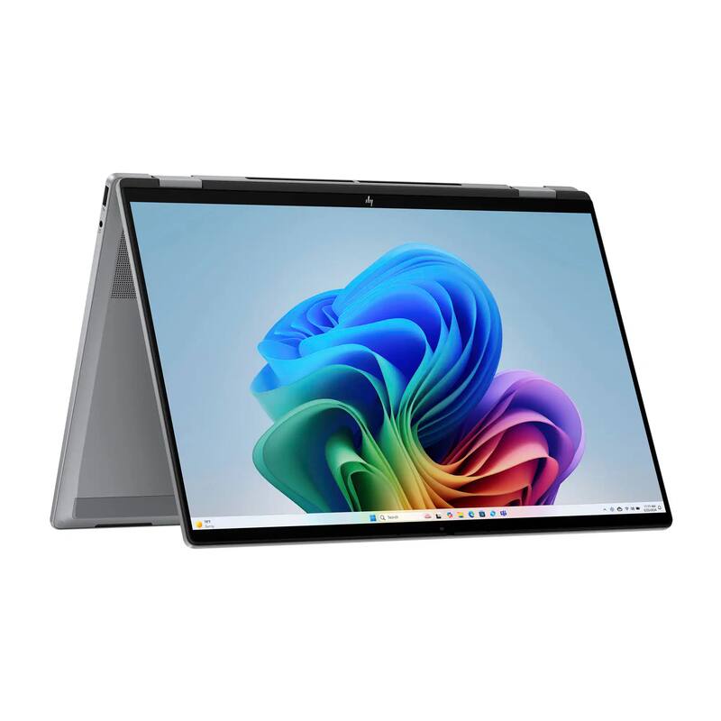 Front. HP - HP OmniBook X Flip 16" 2K Touch 2-in-1,AMD Ryzen AI 5 340,16GB RAM,2TB SSD,Backlit Keyboard,Win 11,Silver - Silver.