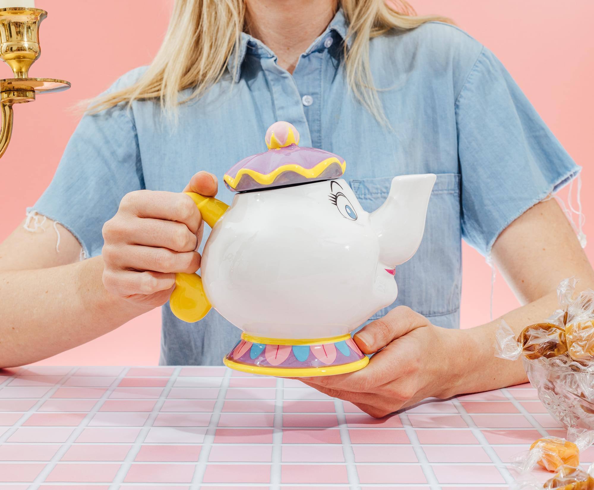 Alt View 4. Silver Buffalo - Disney Beauty and the Beast Mrs. Potts 10-Inch Sculpted Ceramic Snack Jar - Multi-Colored.