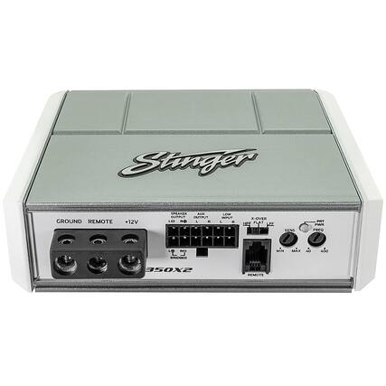 Front. Stinger - Micro 2-Channel 350W Marine and Powersports Amplifier - Silver.