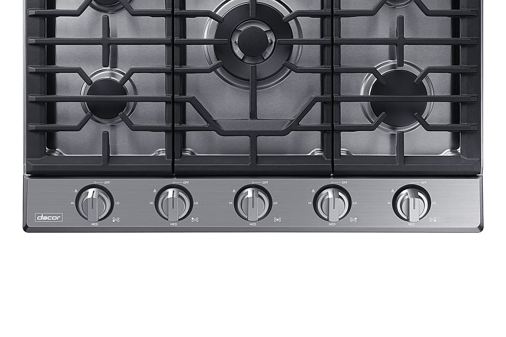 Alt View 16. Dacor - Transitional 30" Built-In Gas Cooktop with 6 burners and SimmerSear, Liquid Propane Convertible - Silver Stainless Steel.