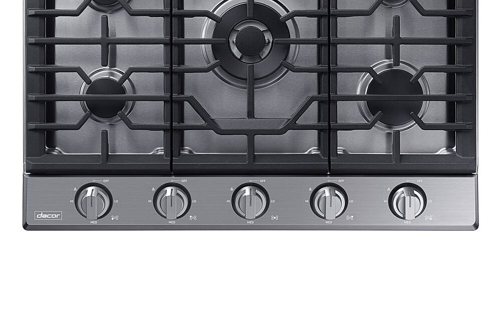 Alt View 16. Dacor - Transitional 30" Built-In Gas Cooktop with 6 burners and SimmerSear, Liquid Propane Convertible - Silver Stainless Steel.