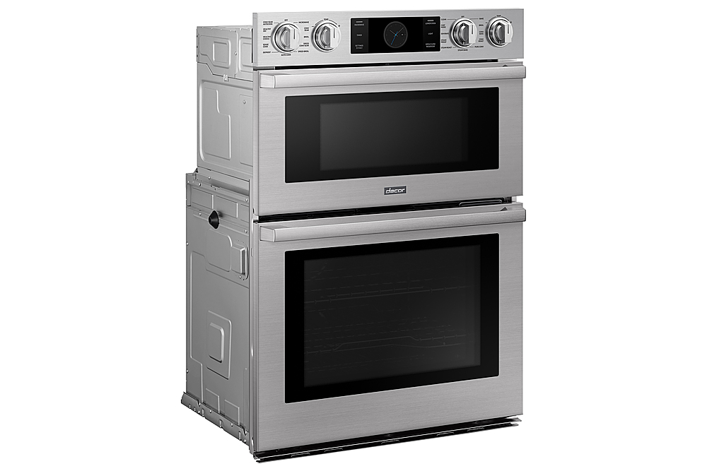 Left View: Monogram - Advantium 30" Built-In Single Electric Convection Wall Oven - Stainless steel