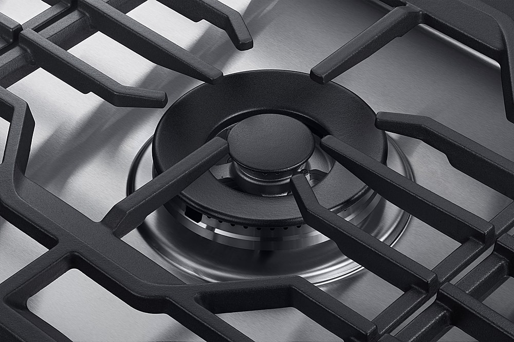 Alt View 11. Dacor - Transitional 36" Built-In Gas Cooktop with 6 burners and SimmerSear, Liquid Propane Convertible - Silver Stainless Steel.