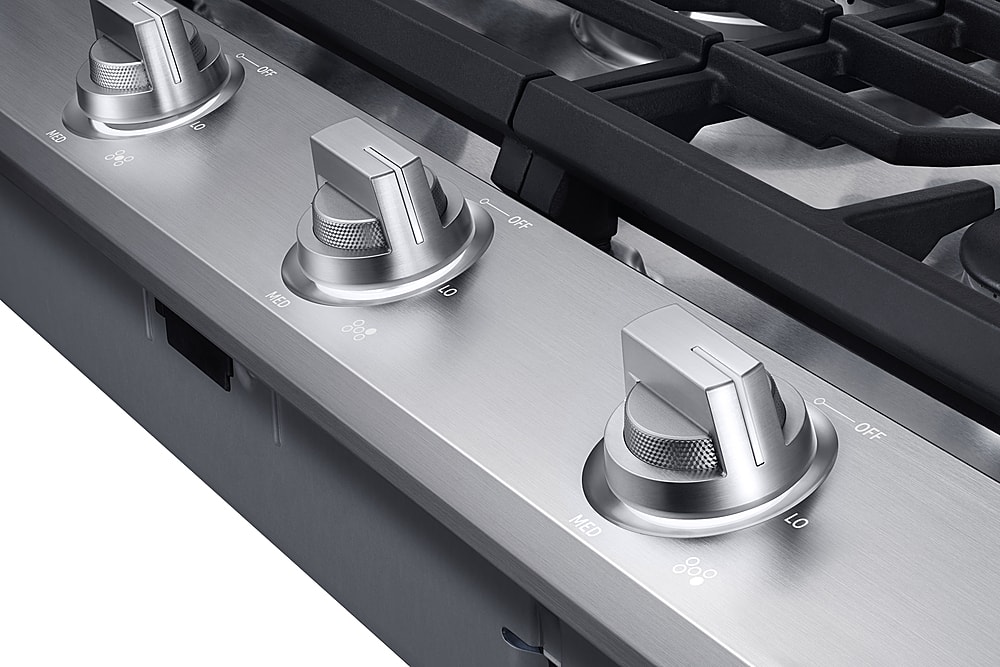 Alt View 12. Dacor - Transitional 36" Built-In Gas Cooktop with 6 burners and SimmerSear, Liquid Propane Convertible - Silver Stainless Steel.