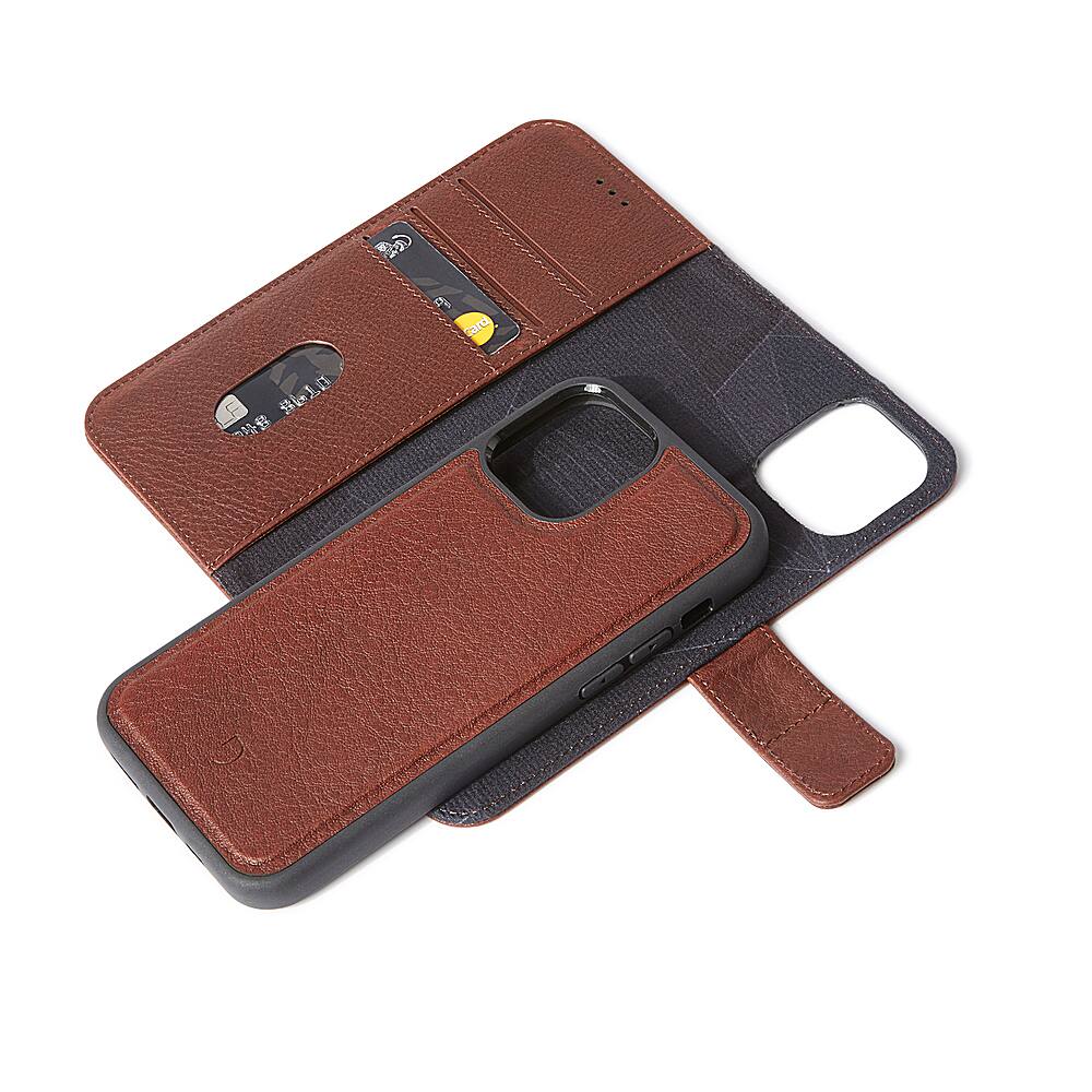 Front. DECODED - DECODED, Leather Detachable Wallet iPhone 12/12 Pro - Brown.