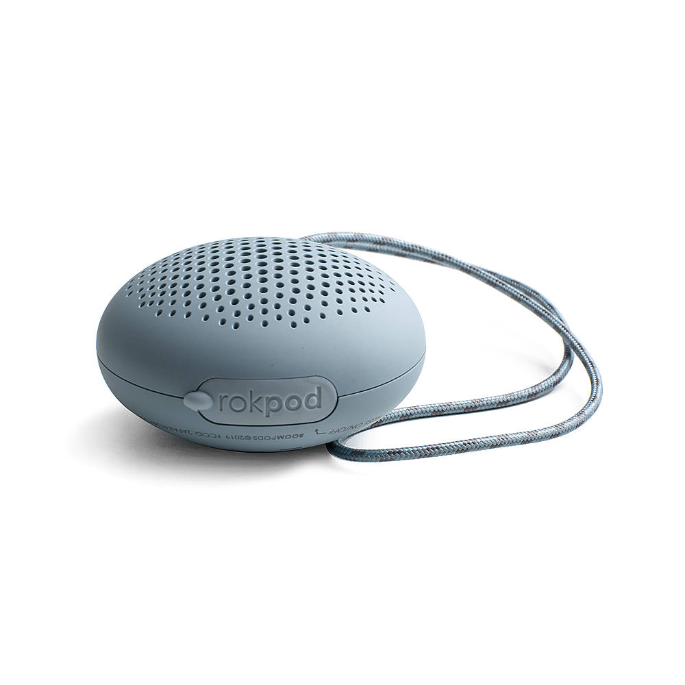 Left View: Boompods - Rokpod Portable Bluetooth Speaker - Ice Blue