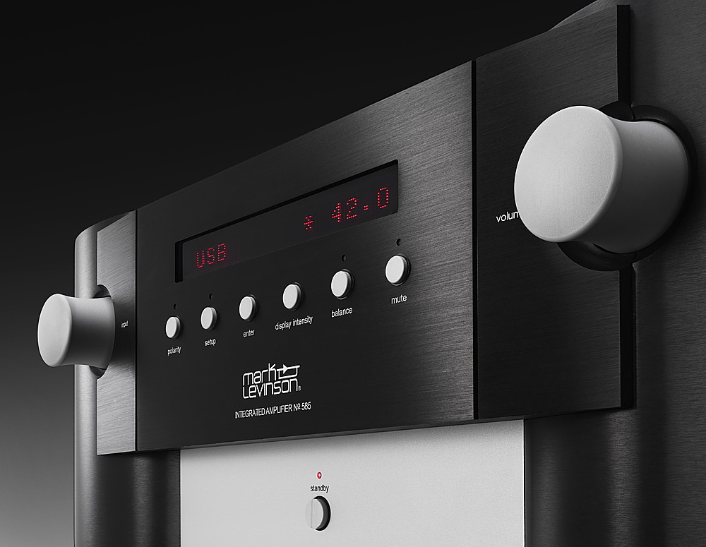 Left View: Mark Levinson - No585.5 700W 2-Ch. Class AB Fully Discrete Integrated Amplifier - Black