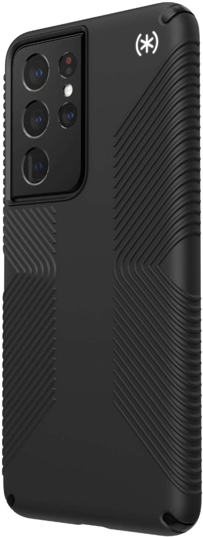Left View: Speck - Presidio2 Grip Case for Samsung Galaxy S21 Ultra 5G - Black