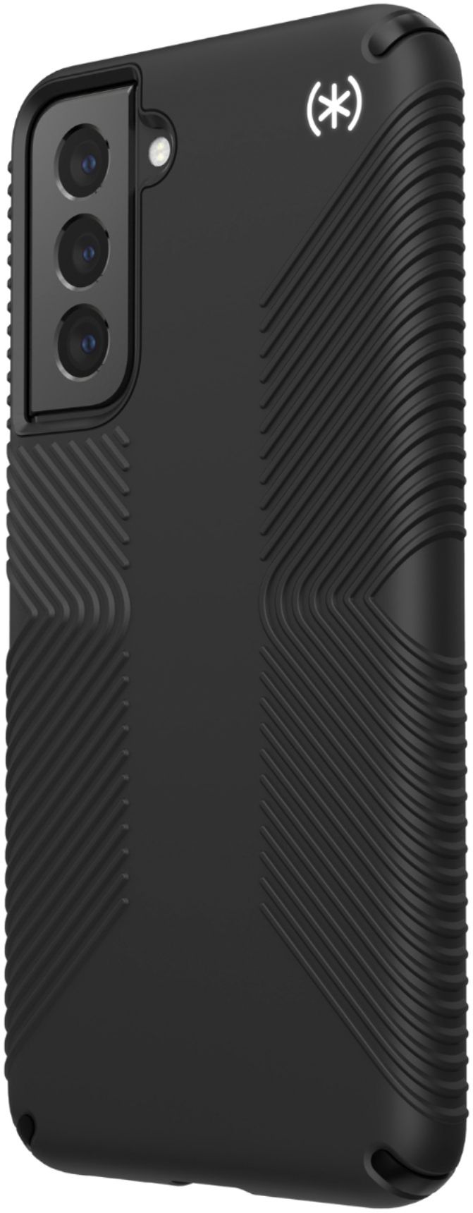 Left View: Speck - Presidio2 Grip Case for Samsung Galaxy S21 5G - Black
