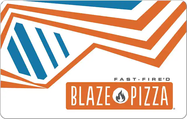 Front. Blaze Pizza - $15 Gift Card.