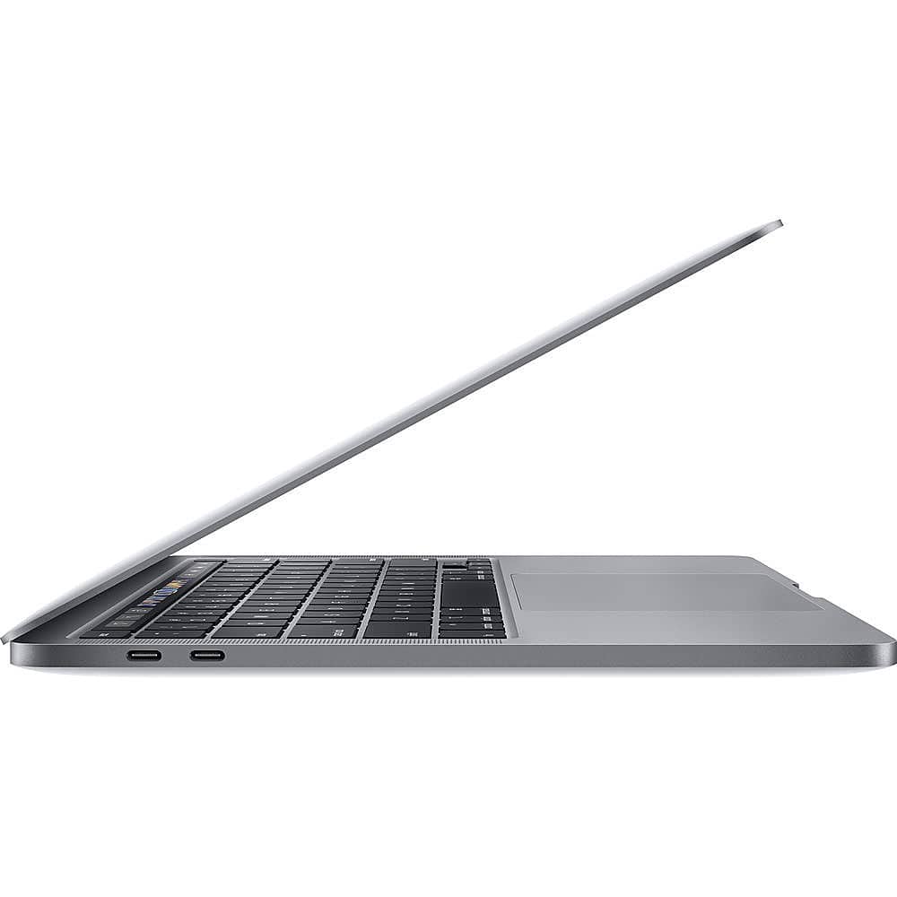 Left. Apple - Apple MacBook Pro 13.3" Pre-Owned - Touch Bar/ID - Intel Core i5 1.4GHz with 8GB Memory - 128GB SSD (2019) - Space Gray.
