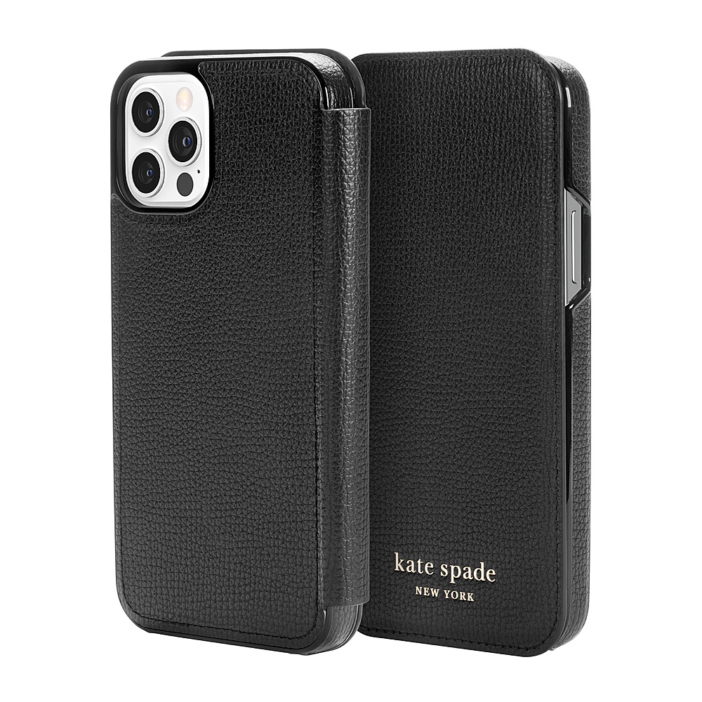 kate spade new york - Folio Case for Apple iPhone 12 & iPhone 12 Pro - Black Crumbs