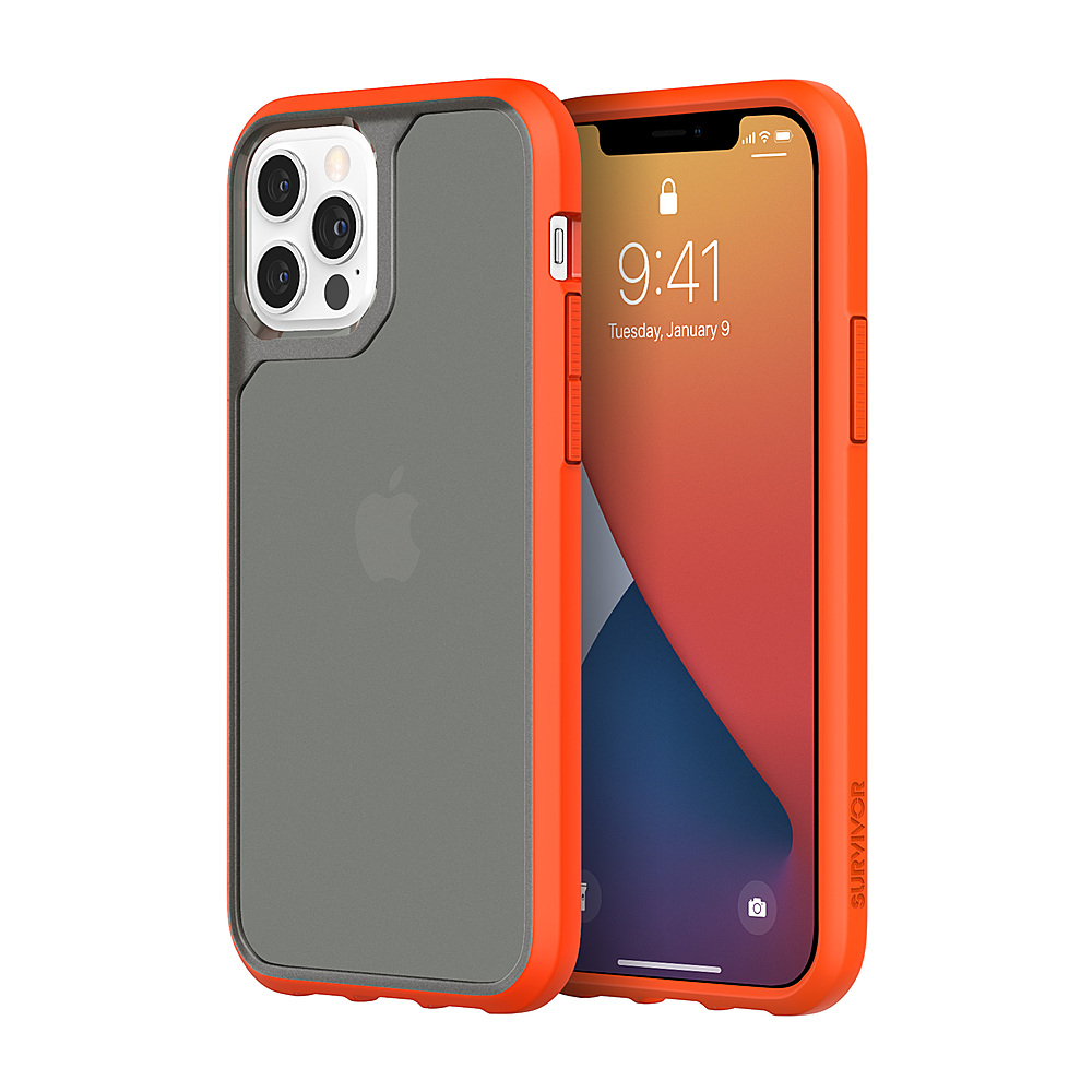 Survivor - Strong Case for Apple® iPhone® 12 & iPhone® 12 Pro - Orange/Cool Gray