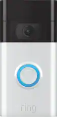 Front. Ring - Video Doorbell - Satin Nickel.