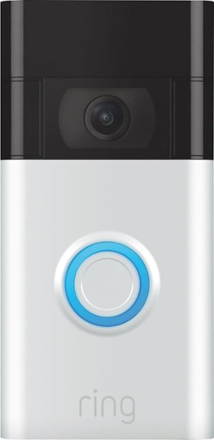 Front Zoom. Ring - Video Doorbell - Satin Nickel.